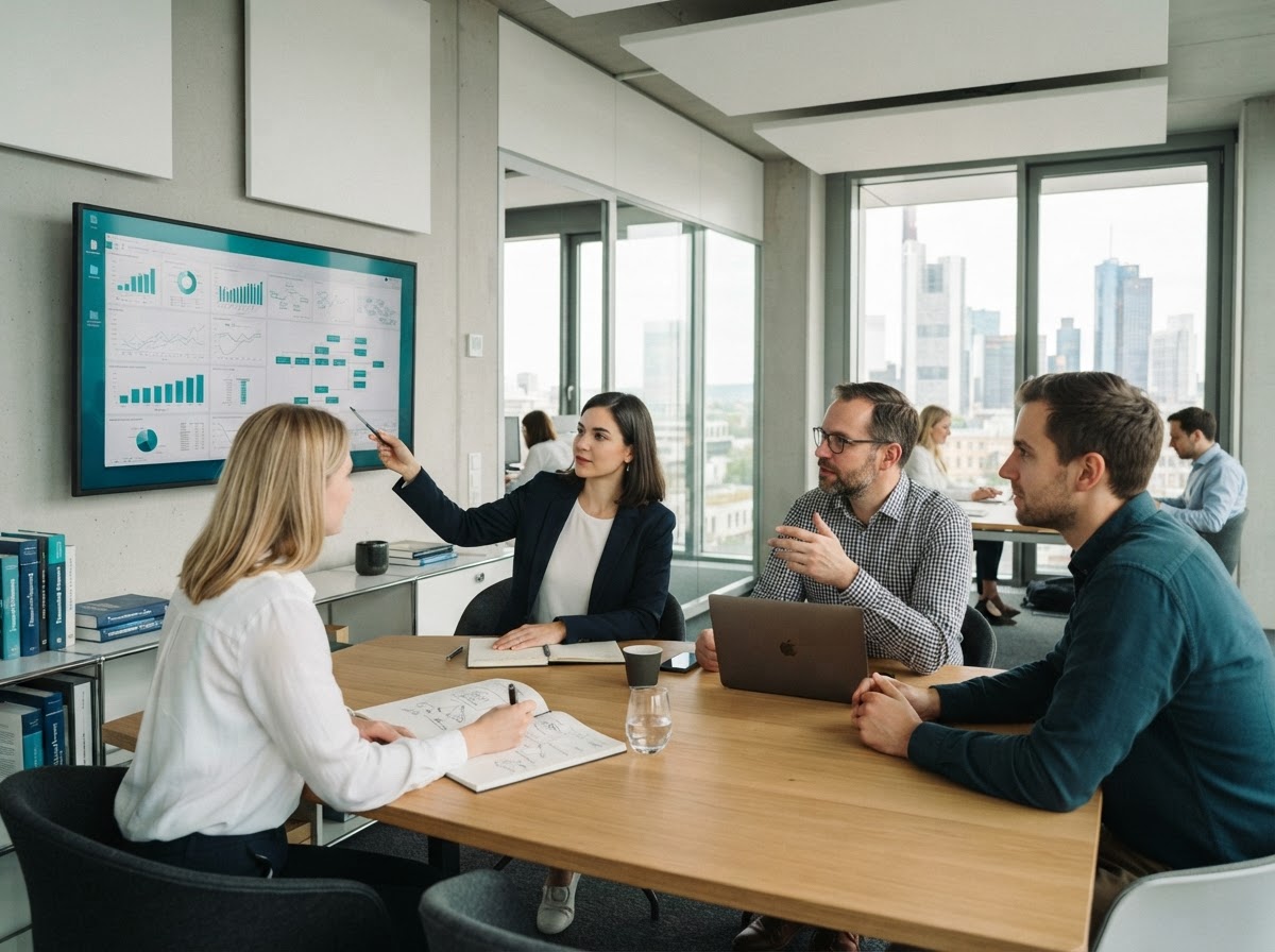 Quantalis Analyseteam bei der Auswertung von Marktdaten und Risikomodellen